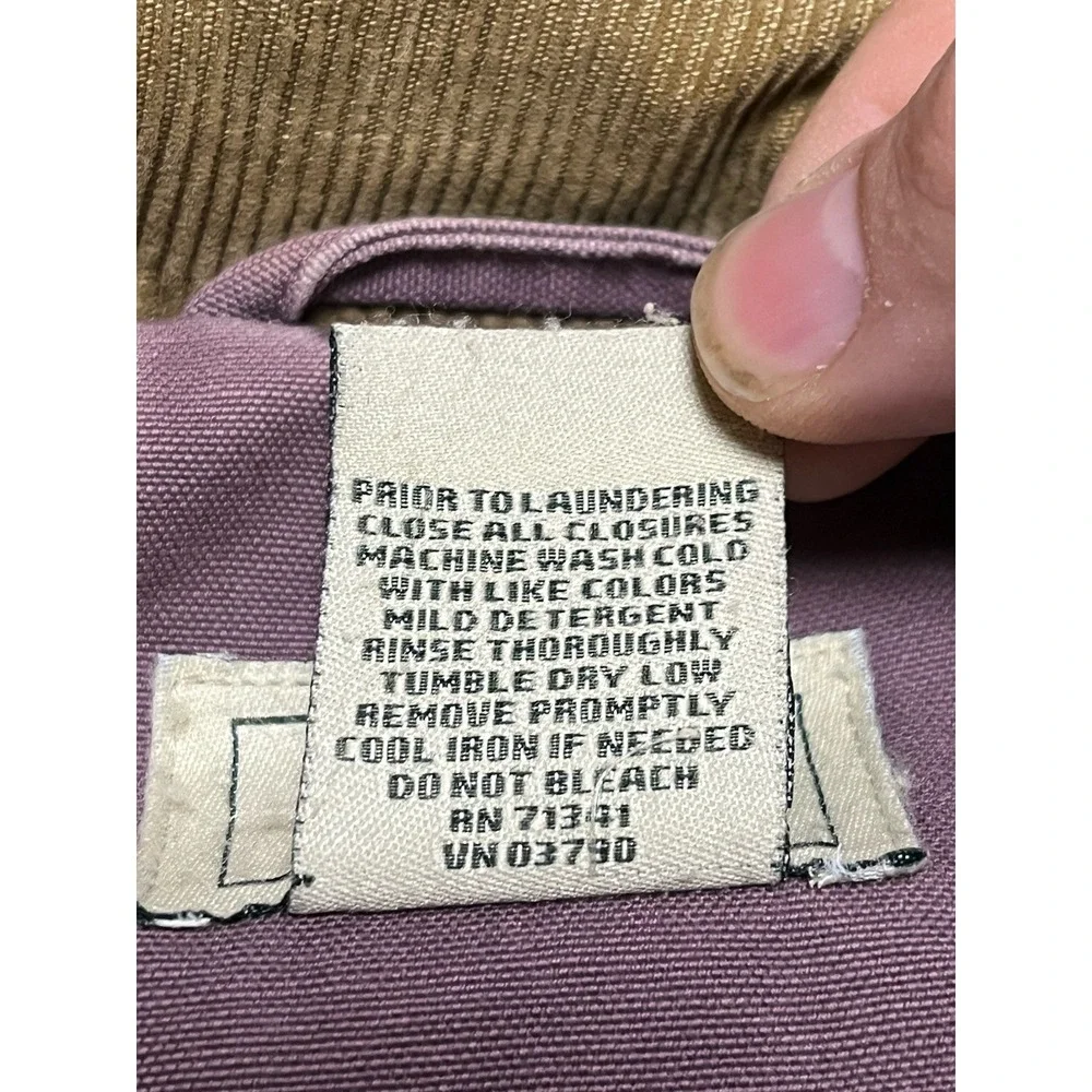 Vintage L.L. Bean Adirondack Barn Coat Women's S Thinsulate Lined Purple Canvas - Picture 3 of 8